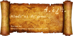 Almási Ágnes névjegykártya