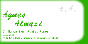 agnes almasi business card